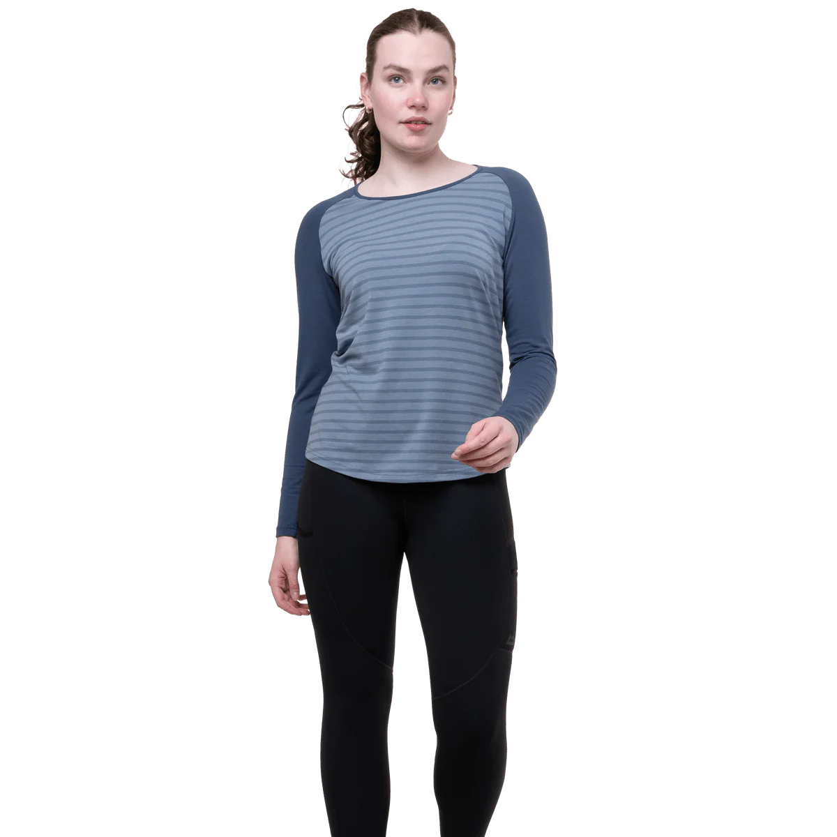 Mountain Equipment Jorasses Lite Women's Tight in Black - side view showing next-to-skin fit and wide stretch waistband