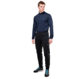 Wide stretch waistband with drawcord adjustment detail on Mountain Equipment Jorasses Men's Pant in Black