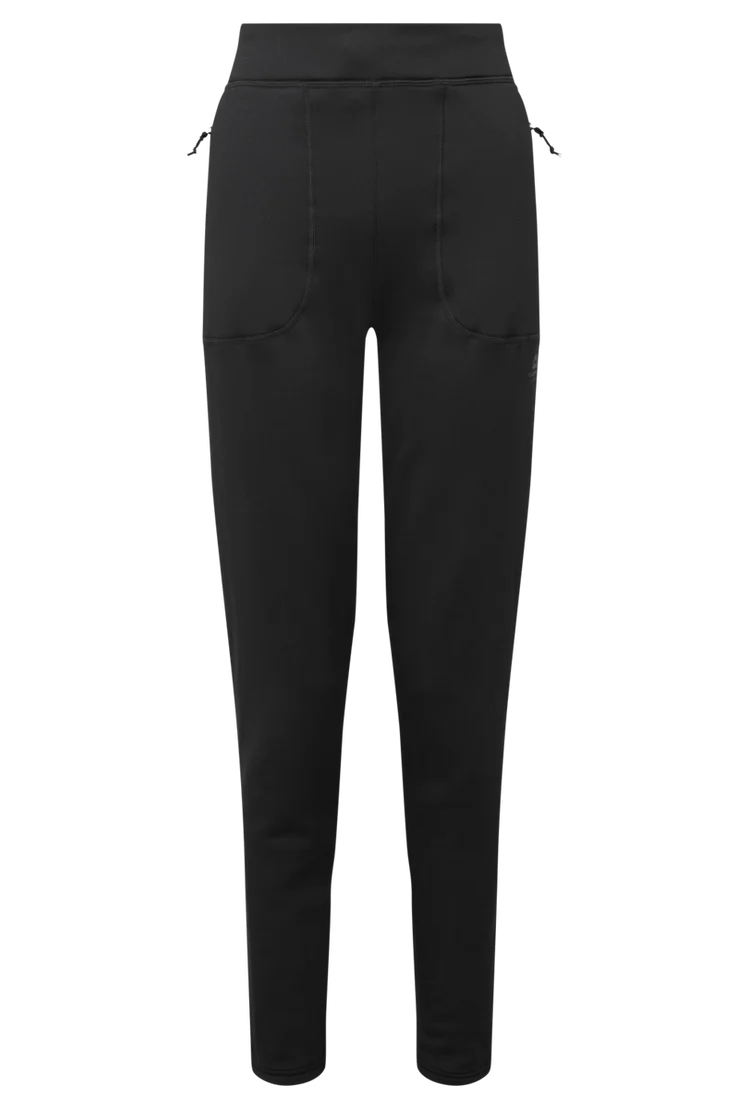 Mountain Equipment Jorasses Women's Pant in Black - front view showing 246 g/m² Powerfleece fabric and regular fit