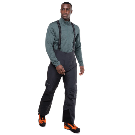 Mountain Equipment Karakoram Mountain Men's Pant in Black - front view showing 3-layer DRILITE 70D fabric
