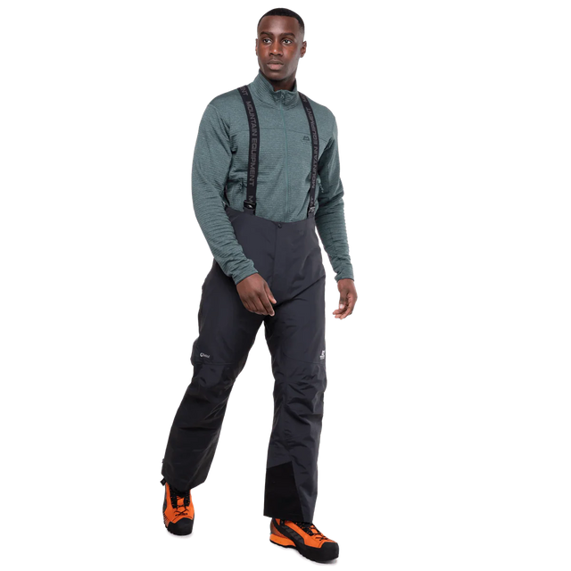 Mountain Equipment Karakoram Mountain Men's Pant in Black - front view showing 3-layer DRILITE 70D fabric
