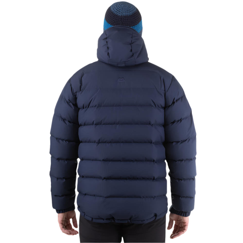 Mountain Equipment Lightline Eco Men's Jacket in Cosmos - back view showing stitch-through baffle construction and 100% recycled down insulation