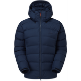 Mountain Equipment Lightline Eco Women's Jacket in Cosmos - back view showing stitch-through baffle construction and 100% recycled down insulation