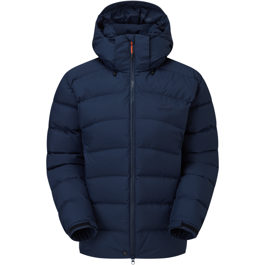 Mountain Equipment Lightline Eco Women's Jacket in Cosmos - back view showing stitch-through baffle construction and 100% recycled down insulation
