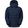 Mountain Equipment Lightline Eco Women's Jacket in Cosmos - back view showing stitch-through baffle construction and 100% recycled down insulation