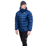 Mountain Equipment Lightline Men's Jacket in Admiral Blue - back view showing stitch-through baffle construction and Mountain fit