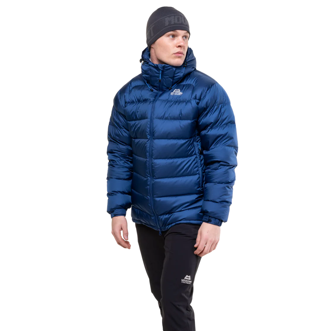Mountain Equipment Lightline Men's Jacket in Admiral Blue - back view showing stitch-through baffle construction and Mountain fit