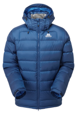 Mountain Equipment Lightline Men's Jacket in Admiral Blue - front view showing Drilite Loft outer and zip-off Mountain Insulated Hood