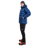 Zipped hand warmer pocket detail on Mountain Equipment Lightline Men's Jacket in Admiral Blue