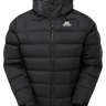 Mountain Equipment Lightline Men's Jacket in Black - front view showing Drilite Loft outer and zip-off Mountain Insulated Hood
