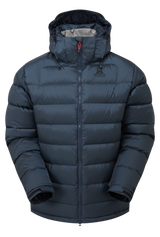 Mountain Equipment Lightline Men's Jacket in Blue Nights/Cosmos - front view showing stitch-through baffle construction and Mountain fit