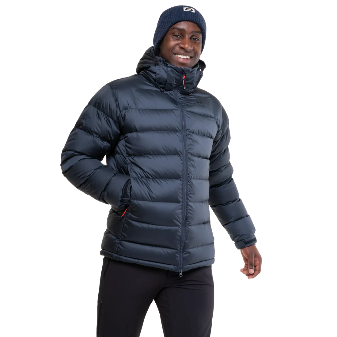 Mountain Equipment Lightline Men's Jacket in Blue Nights/Cosmos - front view showing Drilite Loft outer and zip-off Mountain Insulated Hood