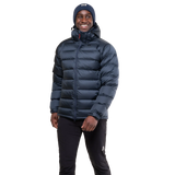 Cosmos lining detail on Mountain Equipment Lightline Men's Jacket in Blue Nights/Cosmos showing downproof 20 denier inner fabric