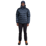 2-way YKK moulded centre front zip detail on Mountain Equipment Lightline Men's Jacket in Blue Nights/Cosmos