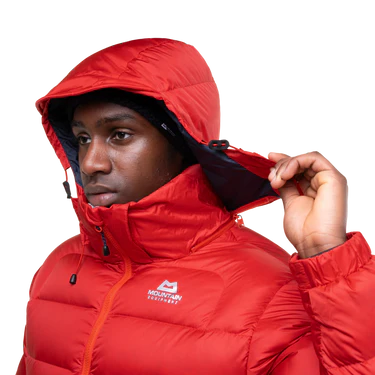 Adjustable elasticated cuff detail on Mountain Equipment Lightline Men's Jacket in Chili Red