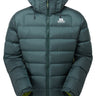 Mountain Equipment Lightline Men's Jacket in Pine - front view showing Drilite Loft outer and zip-off Mountain Insulated Hood