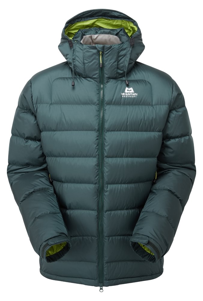 Mountain Equipment Lightline Men's Jacket in Pine - front view showing Drilite Loft outer and zip-off Mountain Insulated Hood