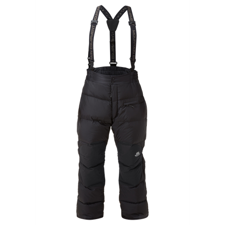Mountain Equipment Lightline Men's Pant in Black - front view showing Drilite Loft 40D outer and semi-elasticated waistband with adjustable braces