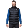 Mountain Equipment Lightline Men's Vest in Black - front view showing Drilite Loft outer and 2-way YKK moulded centre front zip