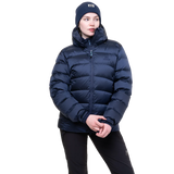 Mountain Equipment Lightline Women's Jacket in Cosmos - back view showing stitch-through baffle construction and Mountain fit