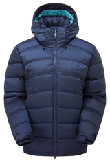 Mountain Equipment Lightline Women's Jacket in Cosmos - front view showing Drilite Loft outer and zip-off Mountain Insulated Hood