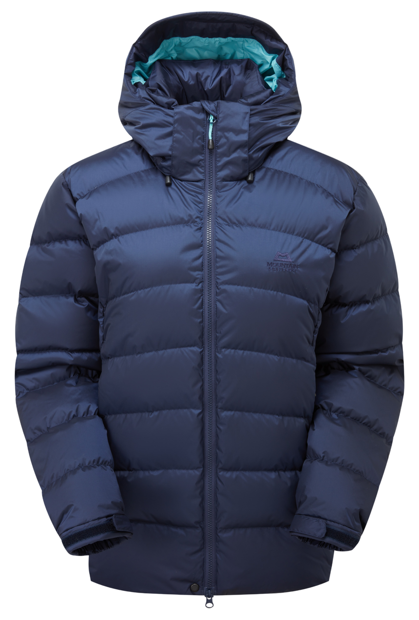 Mountain Equipment Lightline Women's Jacket in Cosmos - front view showing Drilite Loft outer and zip-off Mountain Insulated Hood