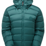 Mountain Equipment Lightline Women's Jacket in Deep Teal - front view showing Drilite Loft outer and zip-off Mountain Insulated Hood