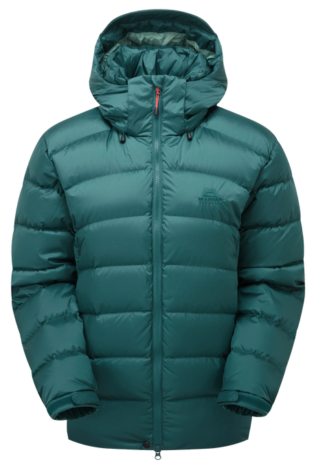 Mountain Equipment Lightline Women's Jacket in Deep Teal - front view showing Drilite Loft outer and zip-off Mountain Insulated Hood