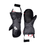 Hook and loop closure detail on Mountain Equipment Redline Mitt in Obsidian/Black to keep the mitt dry when removed