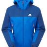 Mountain Equipment Saltoro GORE-TEX Men's Jacket in Atlantic/Admiral - front view showing next-gen GORE-TEX ePE membrane and Alpine fit construction