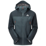 Mountain Equipment Saltoro GORE-TEX Men's Jacket in Blue Nights/Cosmos - front view showing hybrid GORE-TEX and GORE-TEX Paclite construction