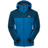 Mountain Equipment Saltoro GORE-TEX Men's Jacket in Mykonos/Majolica - front view showing hybrid GORE-TEX and GORE-TEX Paclite construction