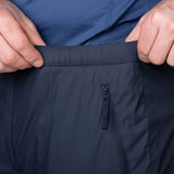 Mountain Equipment Switch Men's Pant in Cosmos - detail view showing zipped thigh pocket and mechanical stretch fabric