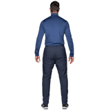 Mountain Equipment Switch Men's Pant in Cosmos - detail view showing zippered fly and low volume elasticated waistband with drawcord