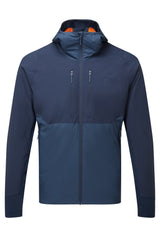 Mountain Equipment Switch Pro Hooded Men's Jacket in Cosmos/Dusk - front view showing 20D RS Nylon outer and Octayarn warp-knit lining