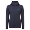 Mountain Equipment Switch Pro Hooded Women's Jacket in Cosmos - front view showing active fit and Pontetorto Tecnostretch side panels