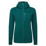 Mountain Equipment Switch Pro Hooded Women's Jacket in Deep Teal - front view showing 20D RS Nylon outer and Octayarn warp-knit lining