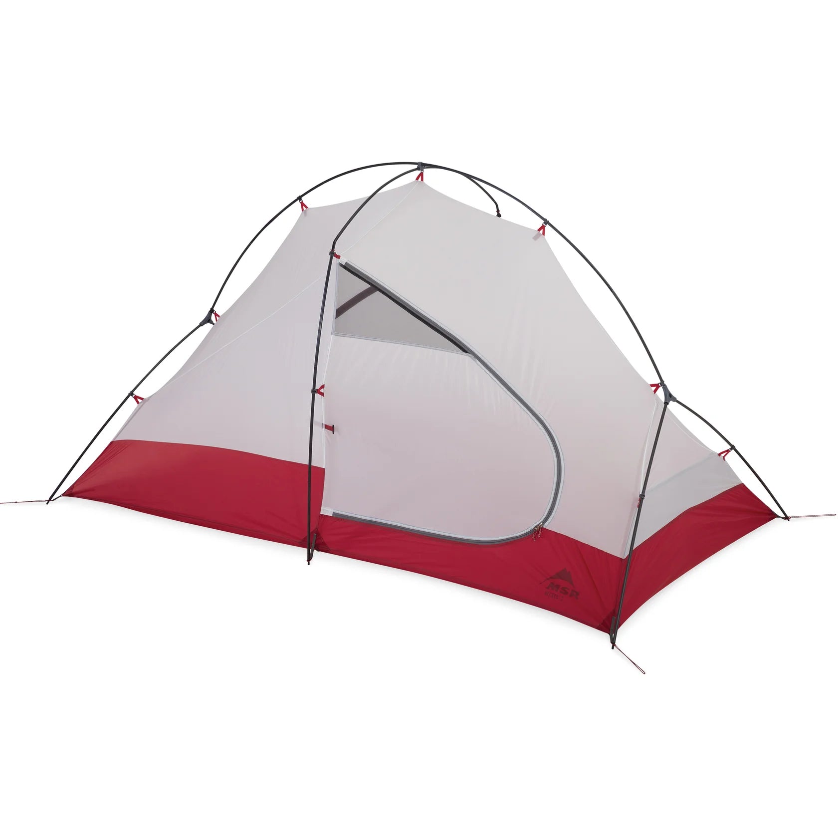 MSR Access 2 tent interior showing spacious 1586-litre volume for two people with winter gear and equipment