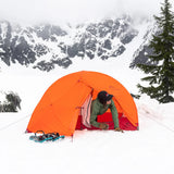 MSR Access 2 four-season tent packed in stuff sack showing ultralight 1.64kg weight for backcountry ski touring
