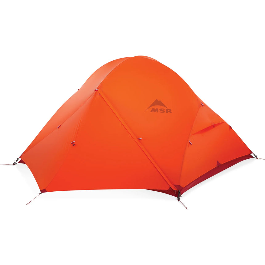 MSR Access 3 four-season tent in alpine winter conditions for ski touring and snowshoeing expeditions