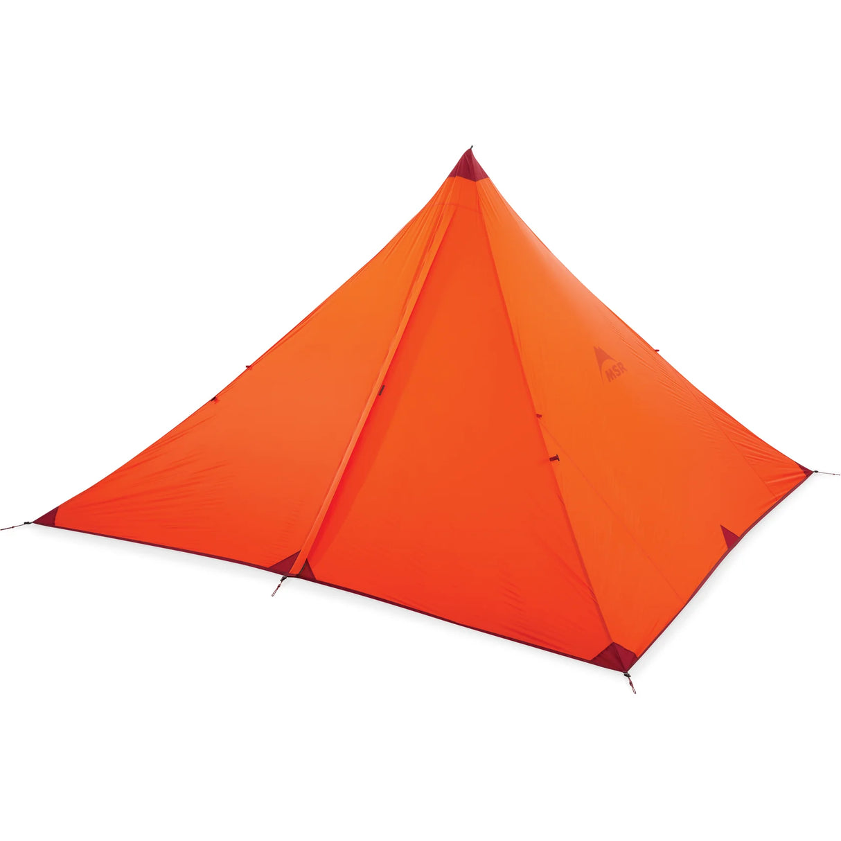 MSR Front Range tarp shelter interior showing 7.52 square metre floor area for four people with gear