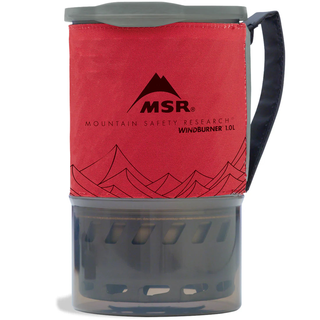 MSR WindBurner camping stove system showing compact nested design with burner, pot, bowl and accessories for lightweight backpacking