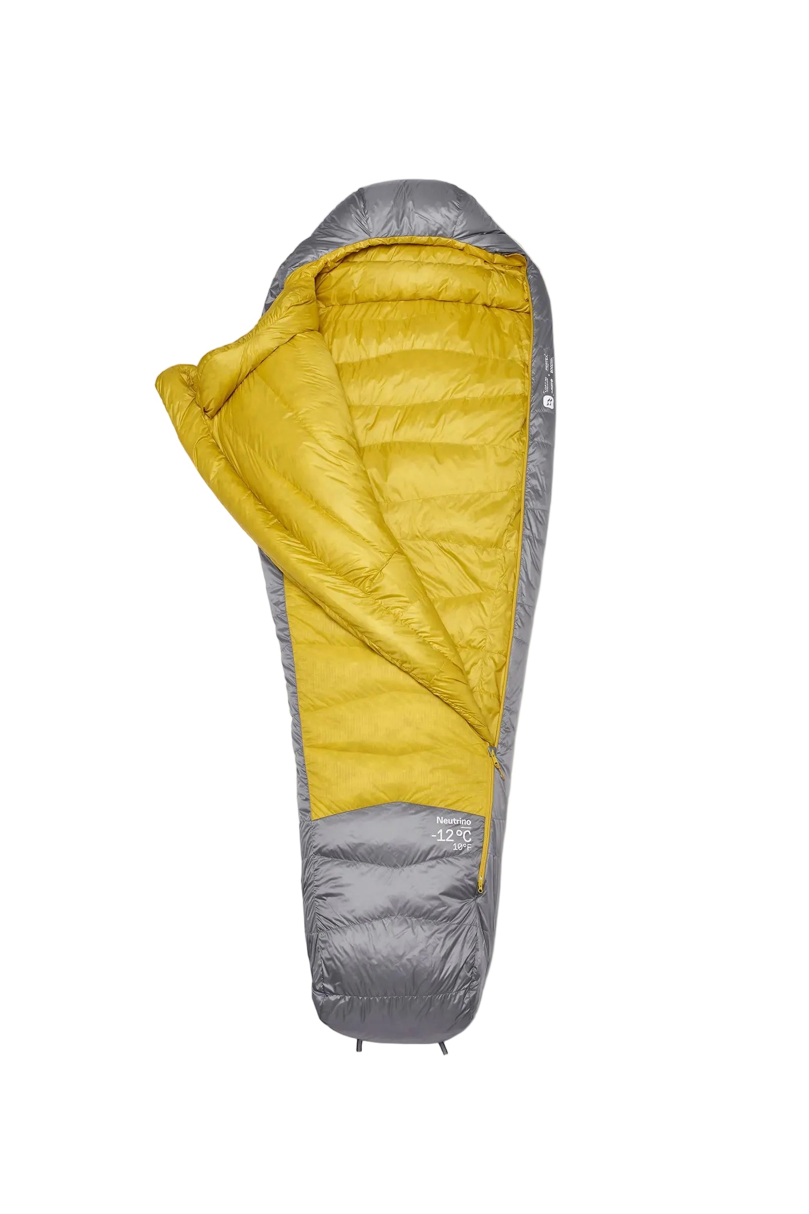 Rab Women's Neutrino Down Sleeping Bag in Zinc/Dark Pollen - back
