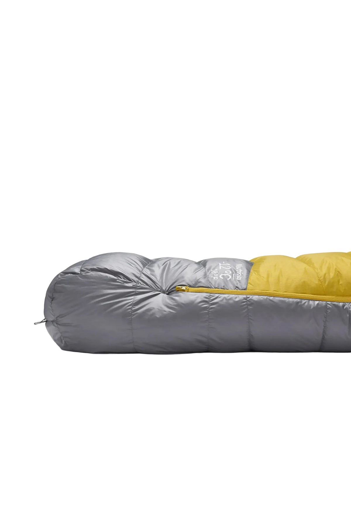 Rab Women's Neutrino Down Sleeping Bag in Zinc/Dark Pollen - head end detail