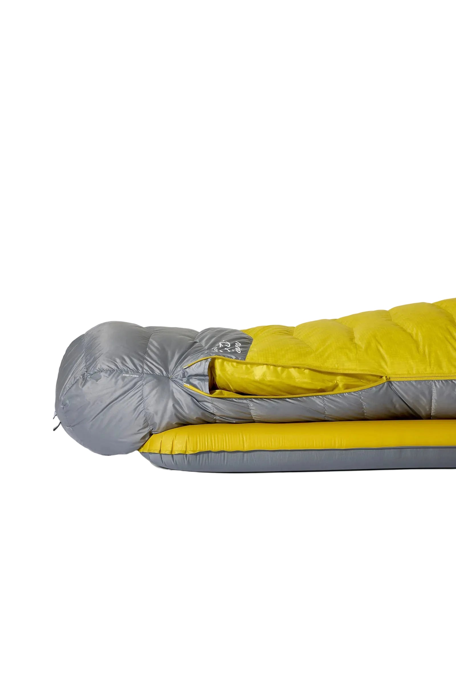 Rab Women's Neutrino Down Sleeping Bag in Zinc/Dark Pollen - footbox detail