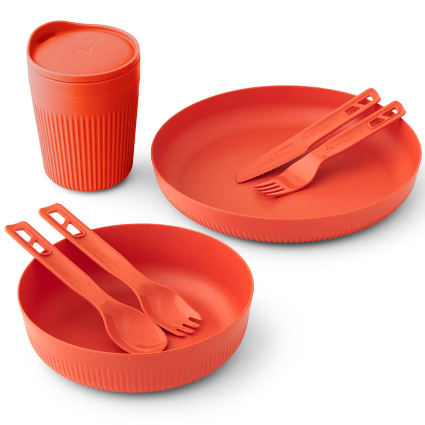 Sea to Summit Passage Plate Outdoor Action Spicy Orange- w/ other Passage Utensils