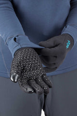 Rab Women's Power Stretch Contact Grip Glove Outdoor Action Black- pair