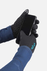 Rab Women's Power Stretch Contact Grip Glove Outdoor Action Black- pair