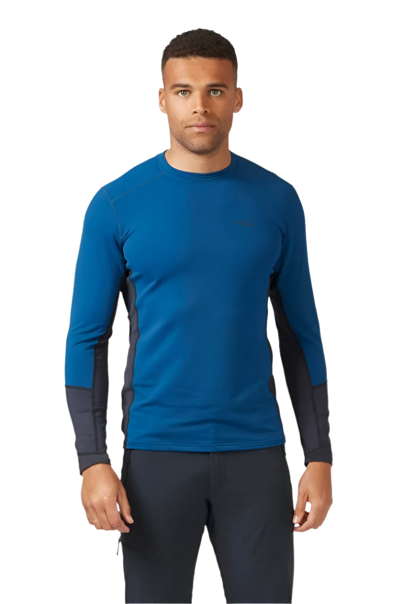 Rab Men's Conduit Crew in Ink (styling reference) - Worn Front