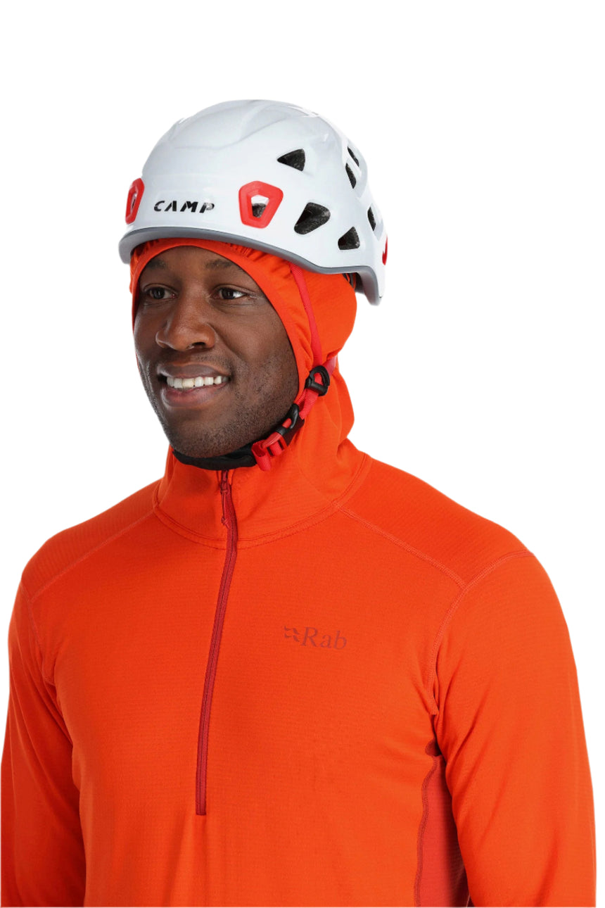 Rab Men's Conduit Hoody in Firecracker (styling reference) - Worn Front